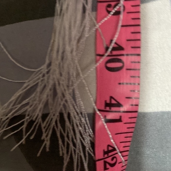 Adam Couture luxury  silky blue white urban print fringe maxi kaftan dress - Picture 11 of 12